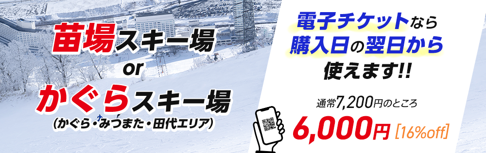【電子チケット】苗場orかぐらスキー場