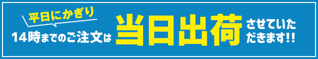 平日かぎりで14時までのご注文は当日出荷